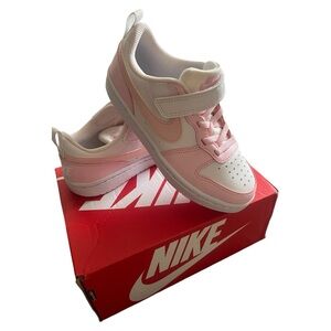 Nike Pink and White Dress Shoes with Velcro Closure